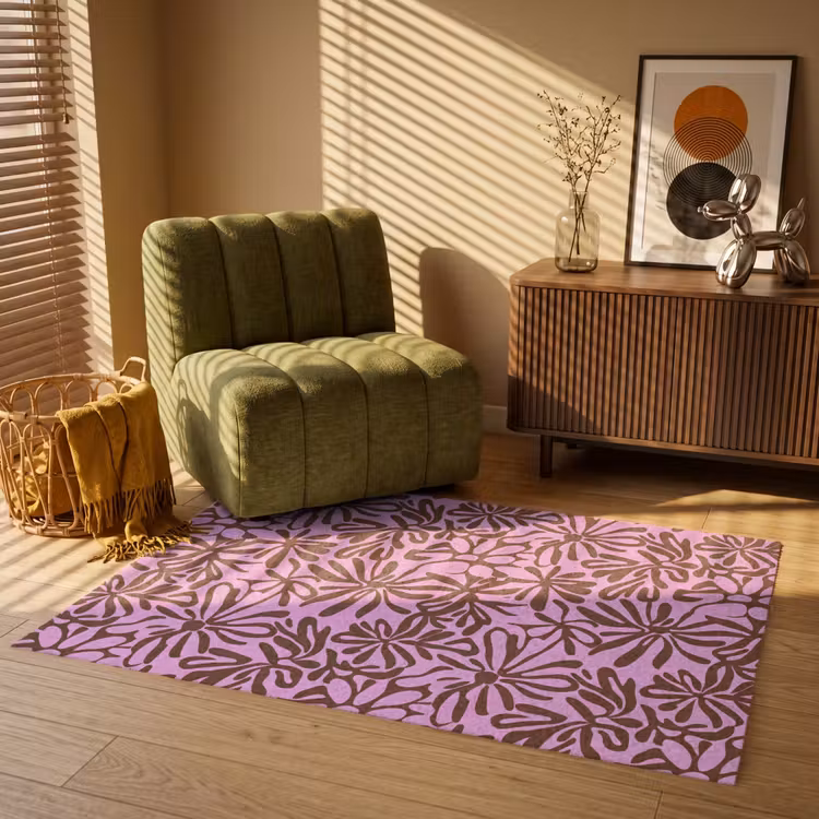 Organisch - Patroon - Roze Vloerkleed Rechthoek klein 1091 -atmosphere_sfeer1_global