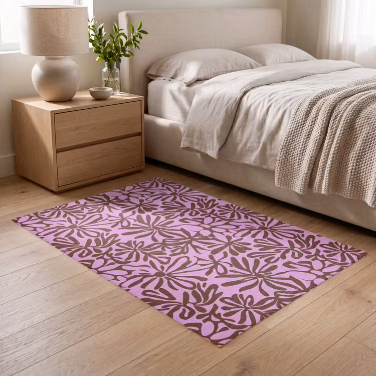 Organisch - Patroon - Roze Vloerkleed Rechthoek klein 1091 -atmosphere_sfeer3_global