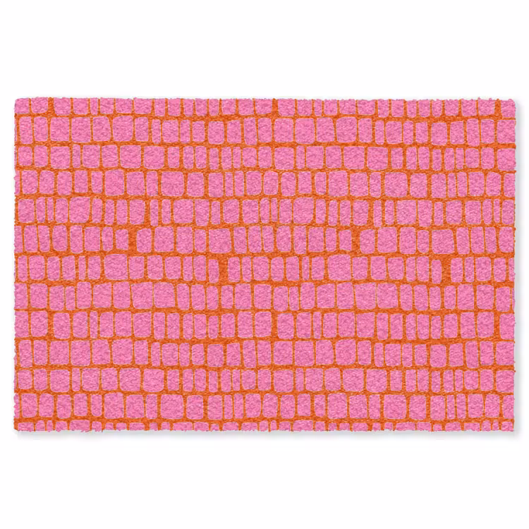 Organisch - Raster - Roze Vloerkleed Rechthoek klein 1091 -3d