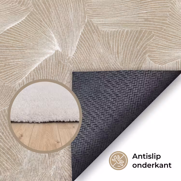 Organisch - Textuur - Beige Vloerkleed Rechthoek klein 1091 -uniquesellingpoint_antislip_NL_DE
