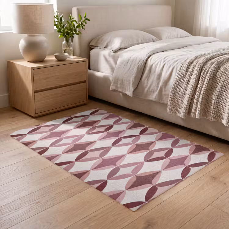 Ovaal - Textuur - Roze Vloerkleed Rechthoek klein 1091 -atmosphere_sfeer3_global
