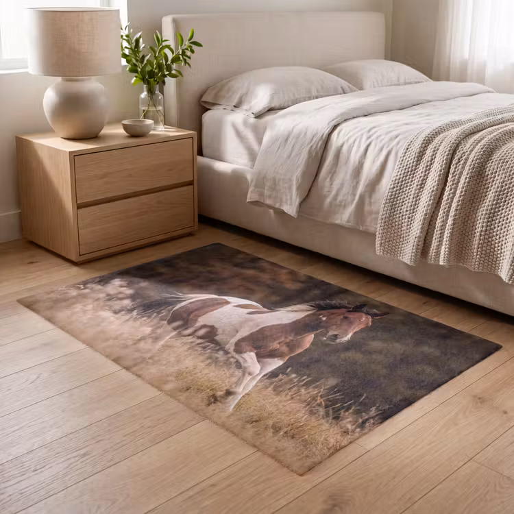 Paard - Bruin - Gras Vloerkleed Rechthoek klein -atmosphere_sfeer3_global