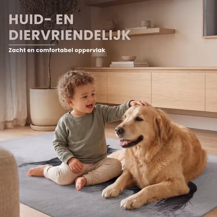 Paarden - Gras - Zwart - Wit Vloerkleed Rechthoek klein -uniquesellingpoint_zacht_NL