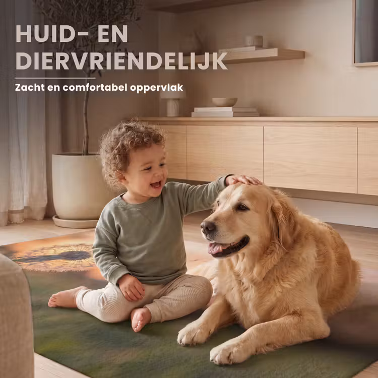 Paardenbloem - Zonsondergang - Veld Vloerkleed Rechthoek klein -uniquesellingpoint_USP_zachtNL_DE