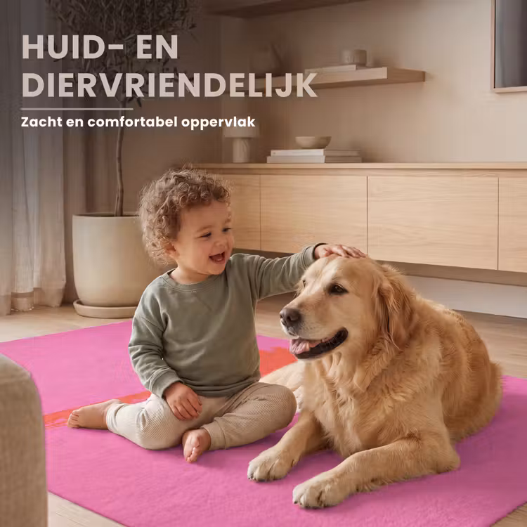 Palmbomen - Modern - Roze Vloerkleed Rechthoek klein -uniquesellingpoint_zacht_NL