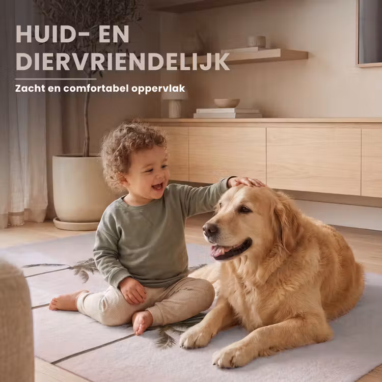 Palmbomen - Zonsondergang - Roze Vloerkleed Rechthoek klein -uniquesellingpoint_USP_zachtNL_DE