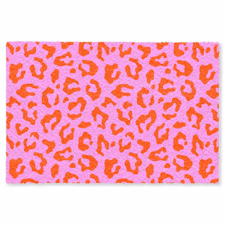 Panter - Rood - Roze Vloerkleed Rechthoek klein 1091 -3d