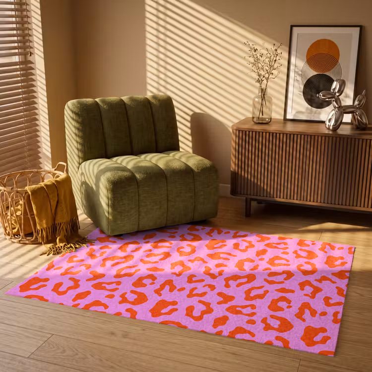 Panter - Rood - Roze Vloerkleed Rechthoek klein 1091 -atmosphere_sfeer1_global