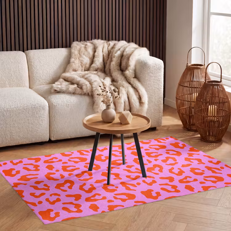 Panter - Rood - Roze Vloerkleed Rechthoek klein 1091 -atmosphere_sfeer2_global