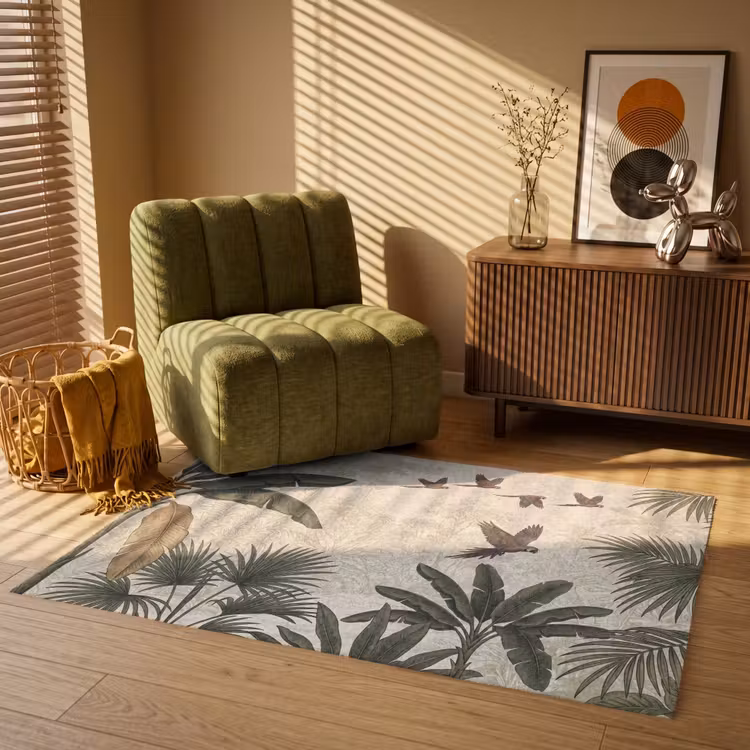 Papagaaien - Jungle - Tropisch - Green Vloerkleed Rechthoek klein -atmosphere_sfeer1_global