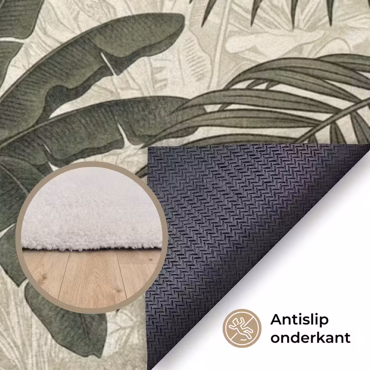 Papagaaien - Jungle - Tropisch - Green Vloerkleed Rechthoek klein -uniquesellingpoint_antislip_NL_DE