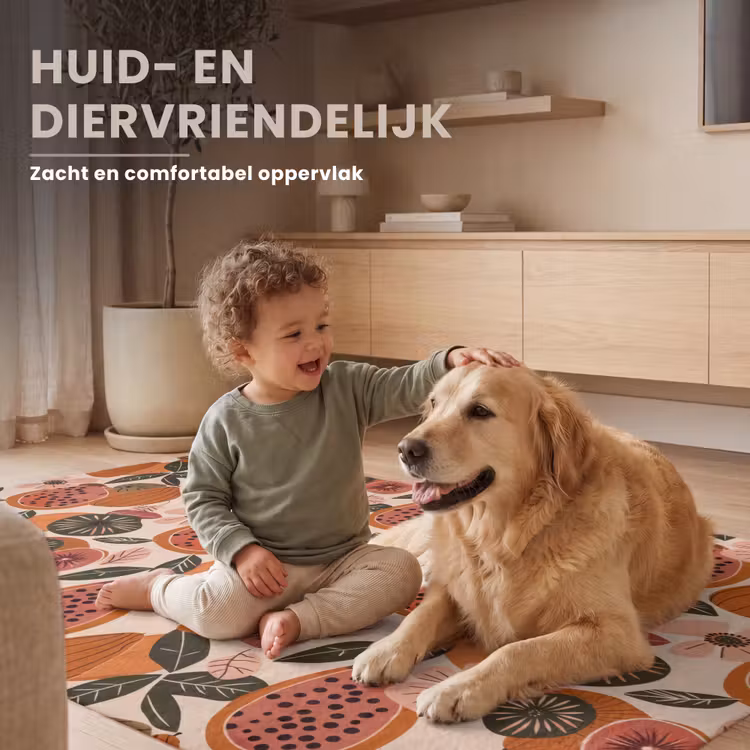 Papaja - Bloesem - Oranje Vloerkleed Rechthoek klein 1091 -uniquesellingpoint_USP_zachtNL_DE