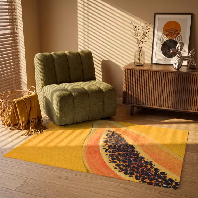 Papaja - Oranje - Topisch Vloerkleed Rechthoek klein -atmosphere_sfeer1_global