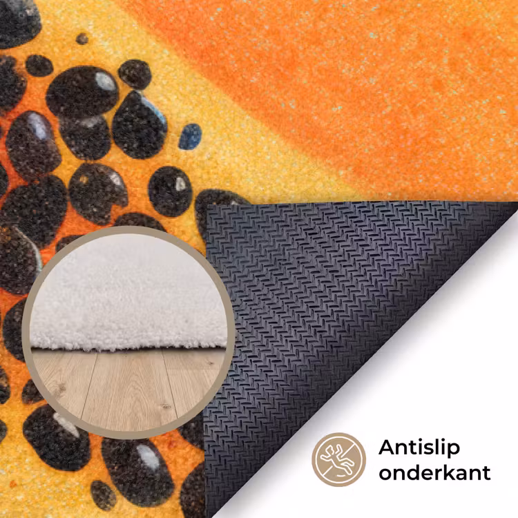 Papaja - Oranje - Topisch Vloerkleed Rechthoek klein -uniquesellingpoint_antislip_NL