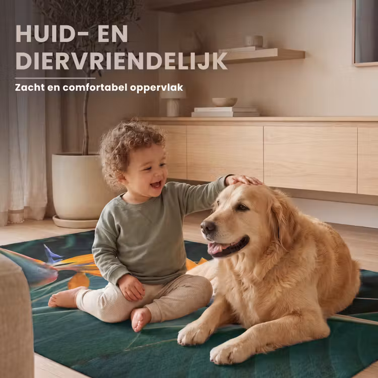 Paradijsvogel - Bloem - Exotisch Vloerkleed Rechthoek klein -uniquesellingpoint_zacht_NL