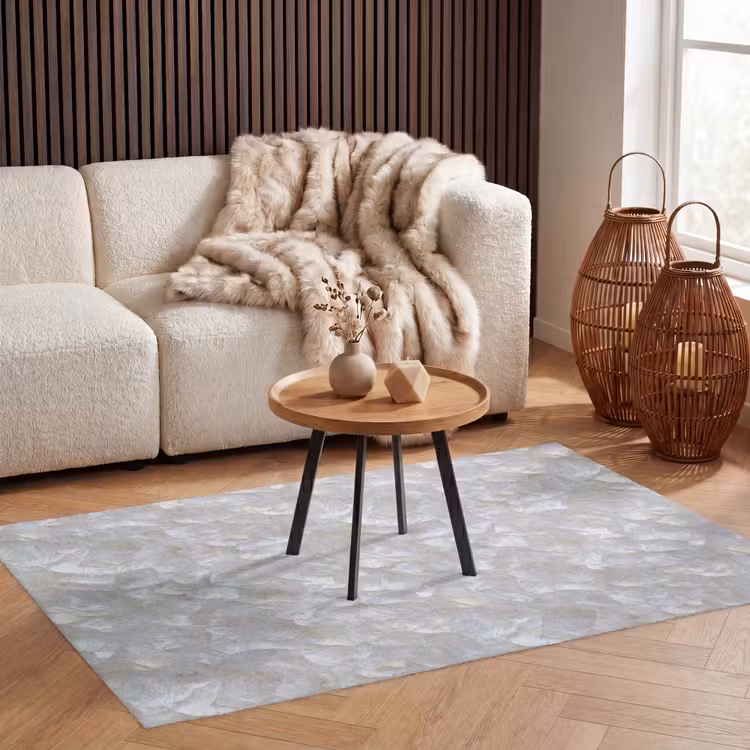Parelmoerglans - Wit - Schelp Vloerkleed Rechthoek klein 1091 -atmosphere_sfeer2_global