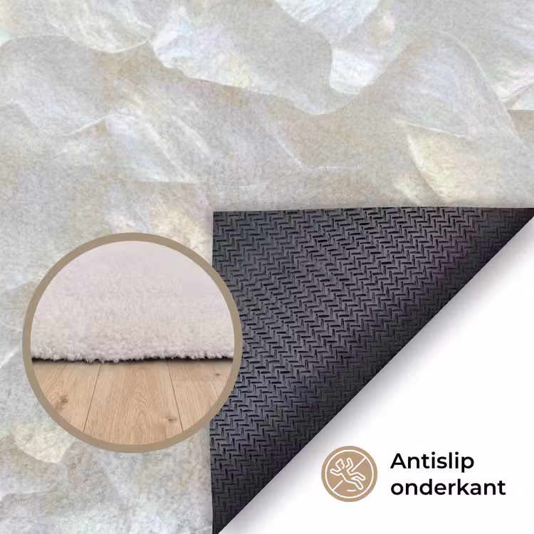 Parelmoerglans - Wit - Schelp Vloerkleed Rechthoek klein 1091 -uniquesellingpoint_antislip_NL