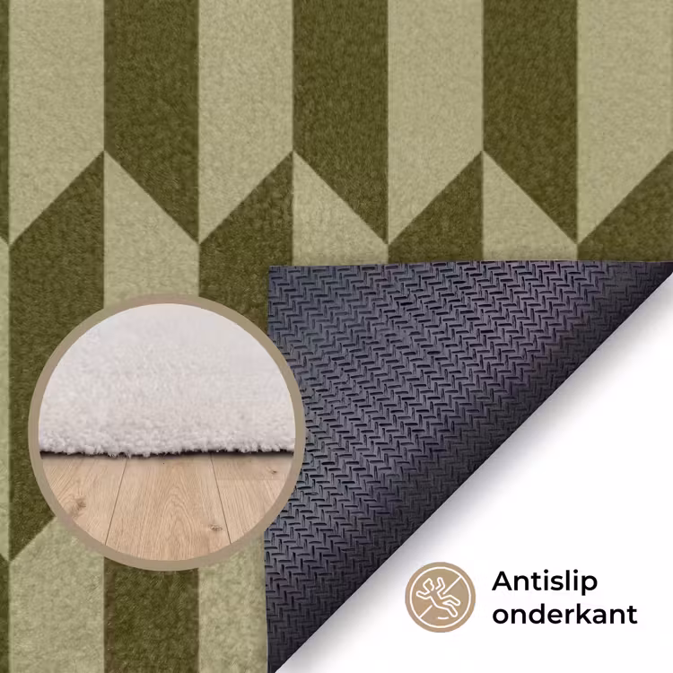 Patroon - Abstract - Groen - Vlakken Vloerkleed Rechthoek klein -uniquesellingpoint_antislip_NL_DE