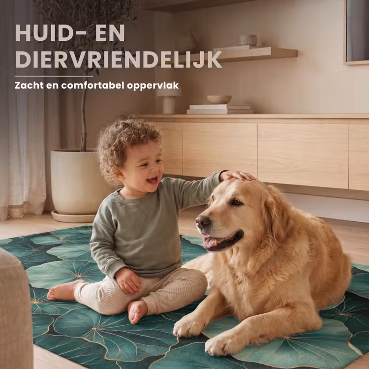 Patroon - Bladeren - Groen Vloerkleed Rechthoek klein 1091 -uniquesellingpoint_zacht_NL