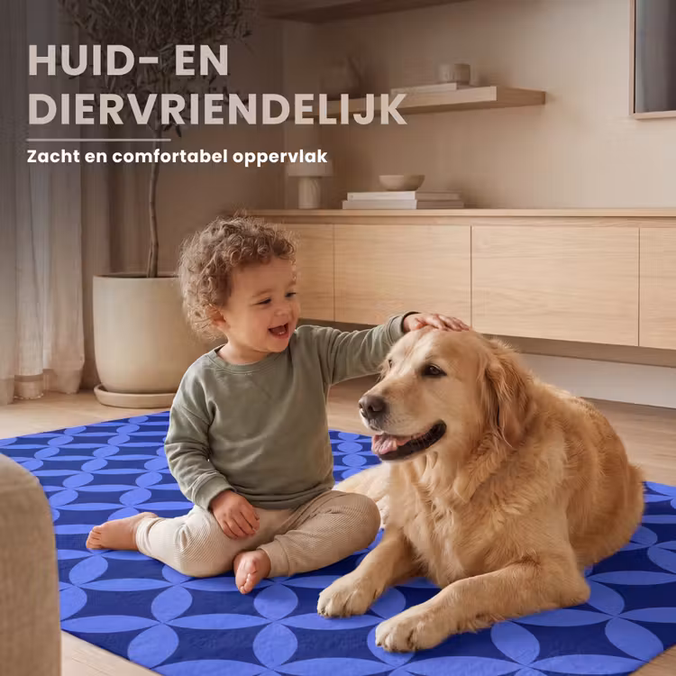 Patroon - Blauw Vloerkleed Rechthoek klein -uniquesellingpoint_USP_zachtNL_DE