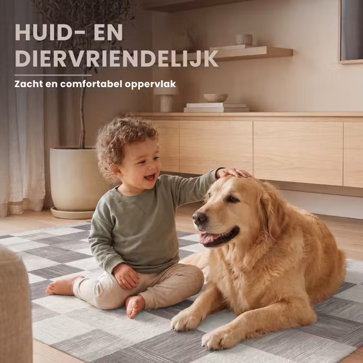 Patroon - Dambord - Houtnerf Vloerkleed Rechthoek klein 1091 -uniquesellingpoint_zacht_NL