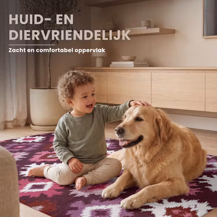 Patroon - Diamantvorm - Paars Vloerkleed Rechthoek klein 1091 -uniquesellingpoint_USP_zachtNL_DE