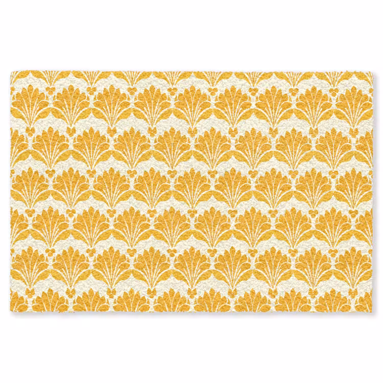 Patroon - Motief - Geel Vloerkleed Rechthoek klein 1091 -3d