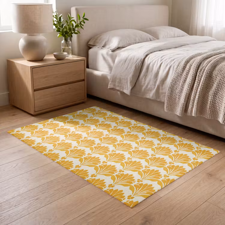 Patroon - Motief - Geel Vloerkleed Rechthoek klein 1091 -atmosphere_sfeer3_global