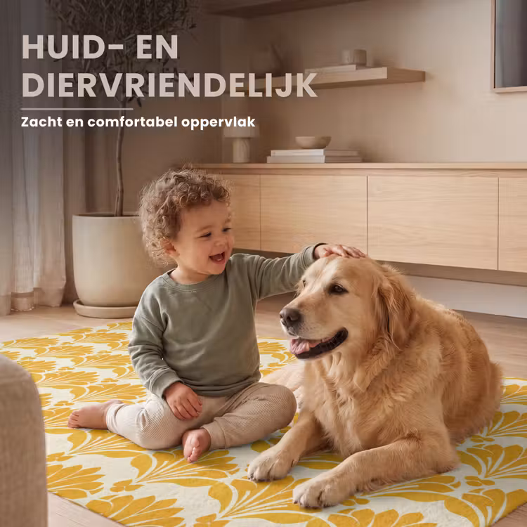 Patroon - Motief - Geel Vloerkleed Rechthoek klein 1091 -uniquesellingpoint_zacht_NL