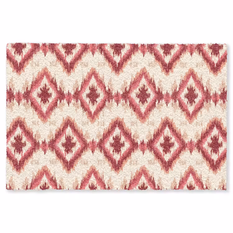 Patroon - Roze - Diamantvorm Vloerkleed Rechthoek klein 1091 -3d