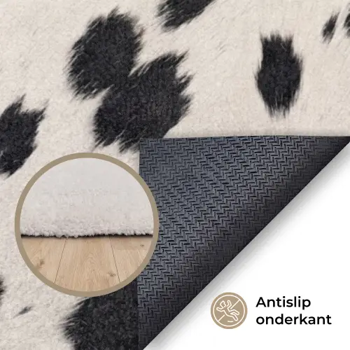 Patroon - Vacht - Zwart - Wit Vloerkleed Rechthoek klein -uniquesellingpoint_antislip_NL