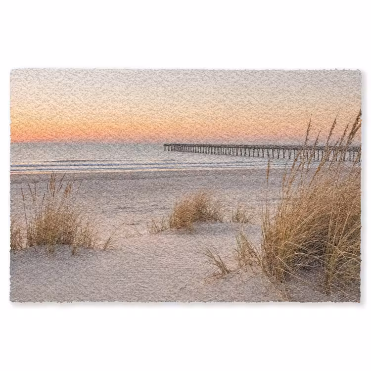 Pier - Zonsondergang - Strand Vloerkleed Rechthoek klein -3d