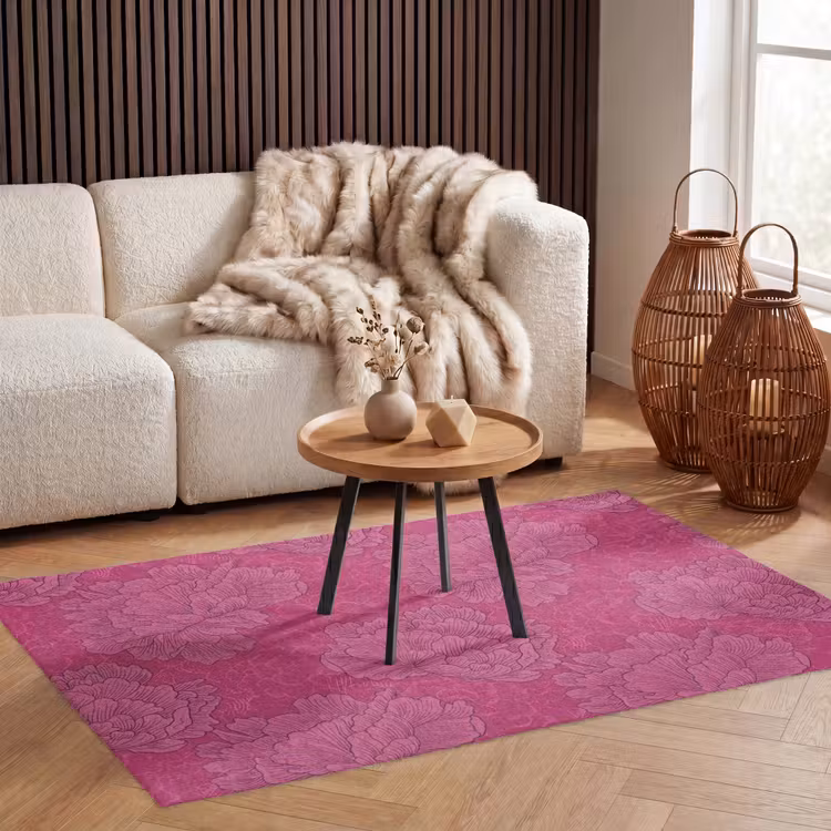 Pioenrozen - Energiek - Roze Vloerkleed Rechthoek klein 1091 -atmosphere_sfeer2_global