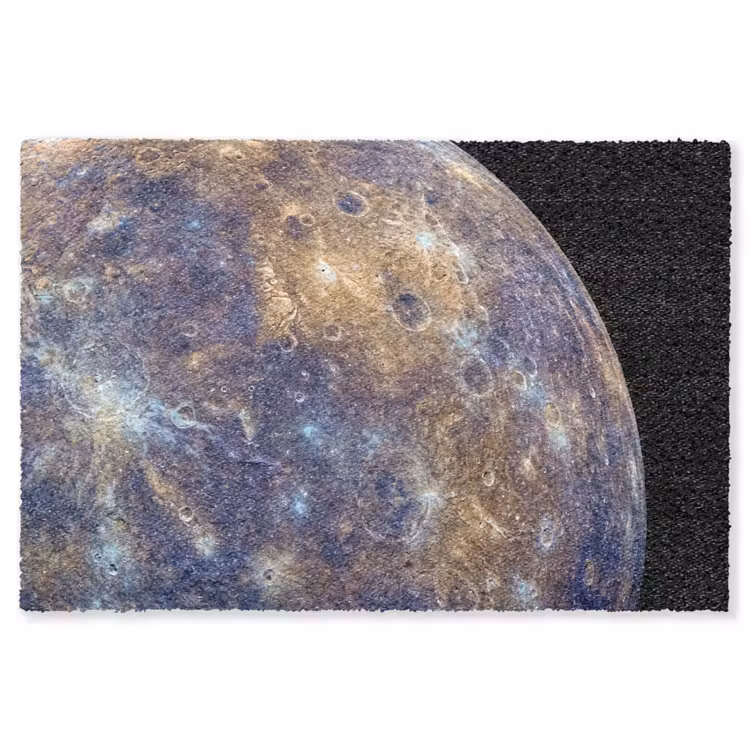 Vloerkleed - Planeet - Kraters - Ruimte - Planeet - Kraters - Ruimte Vloerkleed Rechthoek klein