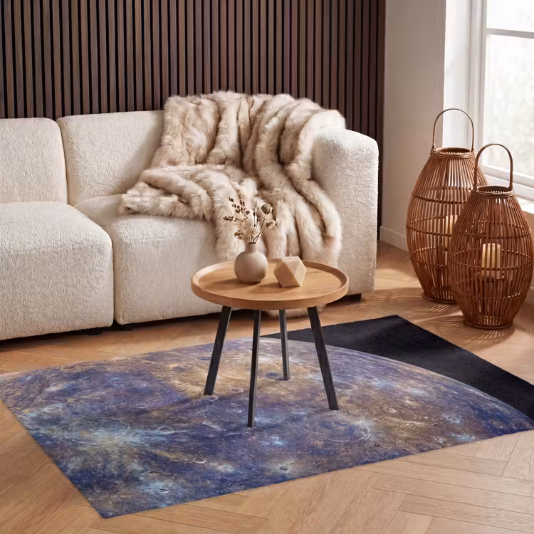 Vloerkleed - Planeet - Kraters - Ruimte - Planeet - Kraters - Ruimte Vloerkleed Rechthoek klein