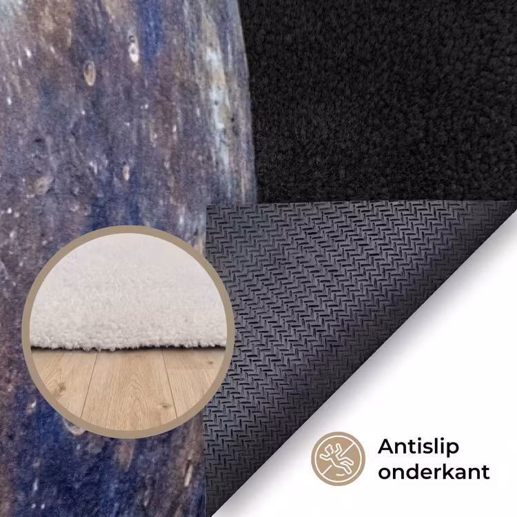 Vloerkleed - Planeet - Kraters - Ruimte - Planeet - Kraters - Ruimte Vloerkleed Rechthoek klein