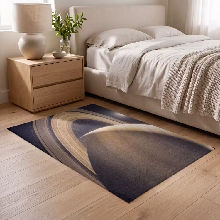 Vloerkleed - Planeet - Ringen - Ruimte - Planeet - Ringen - Ruimte Vloerkleed Rechthoek klein