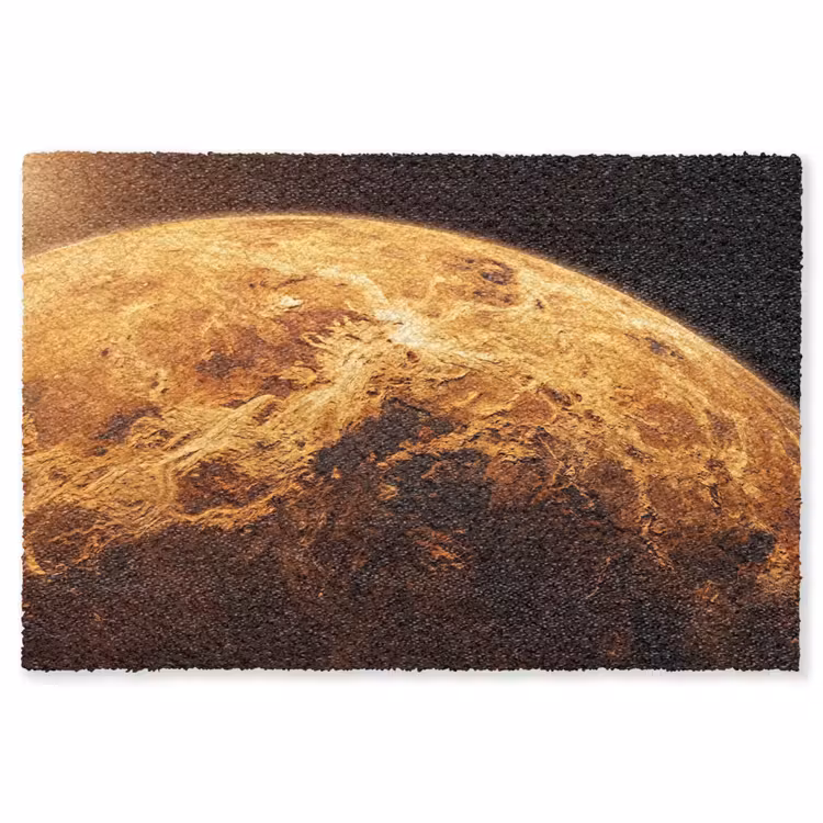 Vloerkleed - Planeet - Ruimte - Oranje - Planeet - Ruimte - Oranje Vloerkleed Rechthoek klein