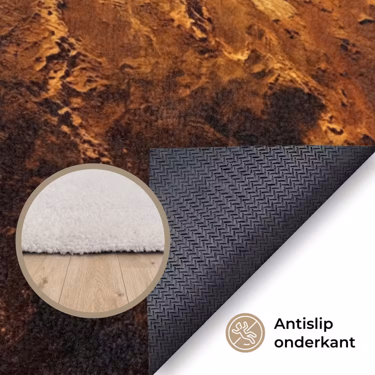 Vloerkleed - Planeet - Ruimte - Oranje - Planeet - Ruimte - Oranje Vloerkleed Rechthoek klein