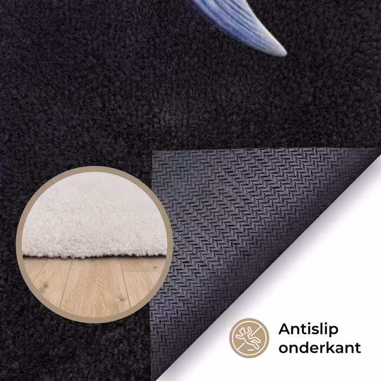 Porselein - Tonijn - Delfts - Blauw Vloerkleed Rechthoek klein -uniquesellingpoint_antislip_NL_DE