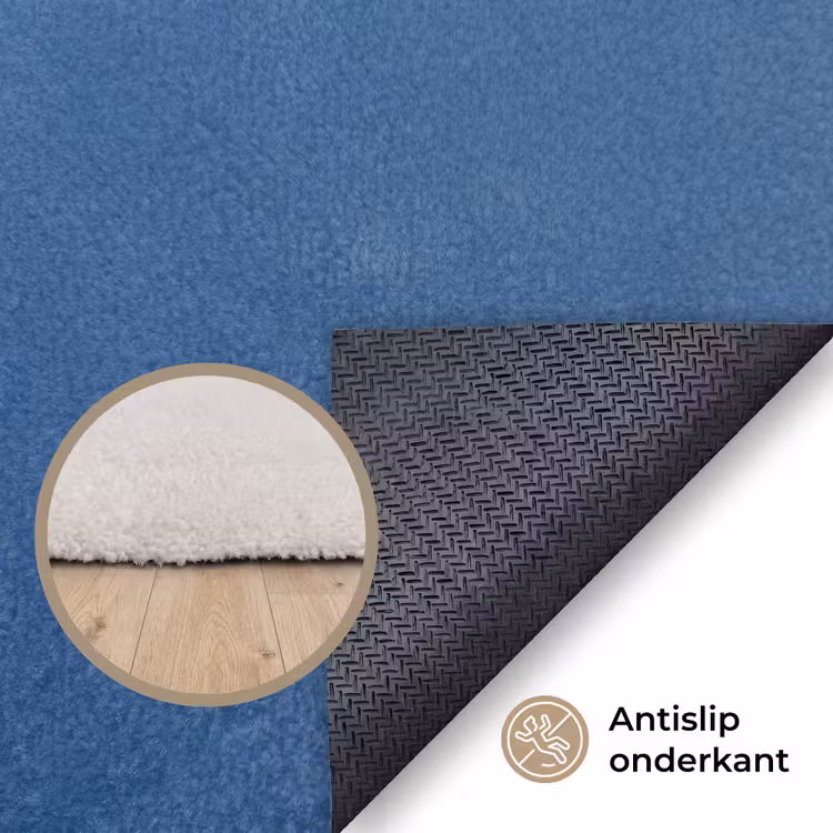 Portret - Klassiek - Wit - Blauw Vloerkleed Rechthoek klein -uniquesellingpoint_antislip_NL_DE