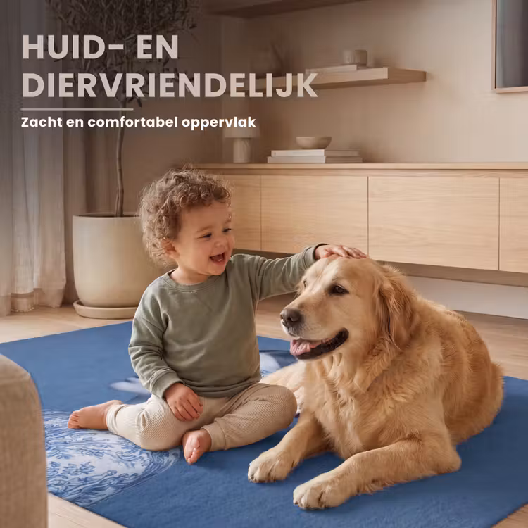 Portret - Klassiek - Wit - Blauw Vloerkleed Rechthoek klein -uniquesellingpoint_zacht_NL