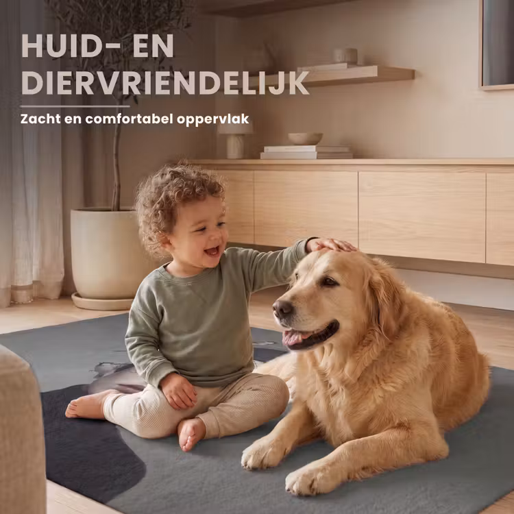 Portret - Vogels - Zwart Vloerkleed Rechthoek klein -uniquesellingpoint_USP_zachtNL_DE