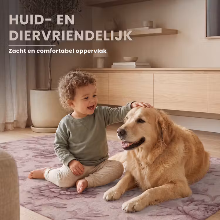 Reliëf - Pioenrozen - Roze Vloerkleed Rechthoek klein 1091 -uniquesellingpoint_zacht_NL