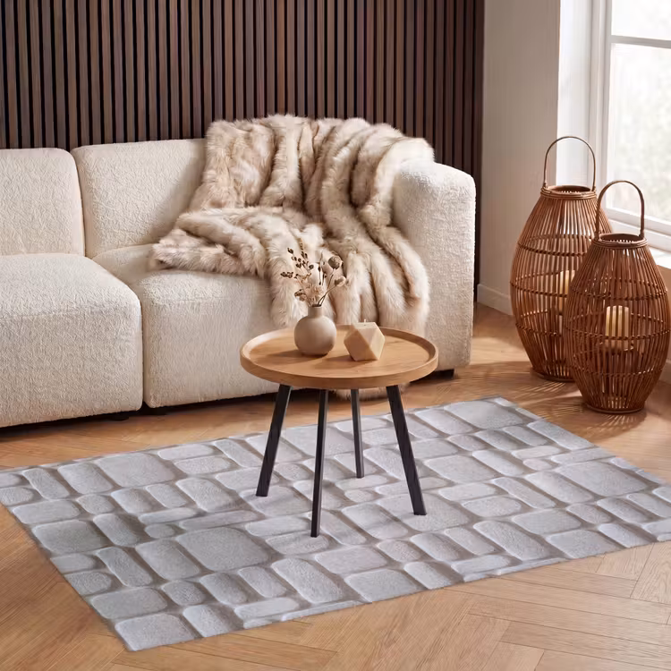 Reliëf - Structuur - Wit Vloerkleed Rechthoek klein 1091 -atmosphere_sfeer2_global