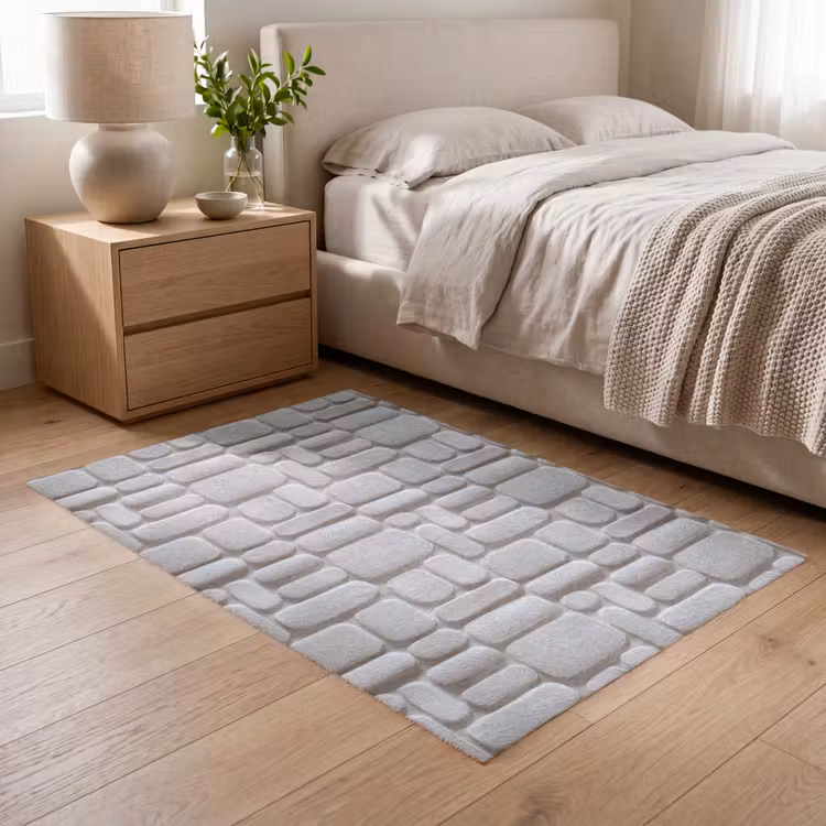 Reliëf - Structuur - Wit Vloerkleed Rechthoek klein 1091 -atmosphere_sfeer3_global