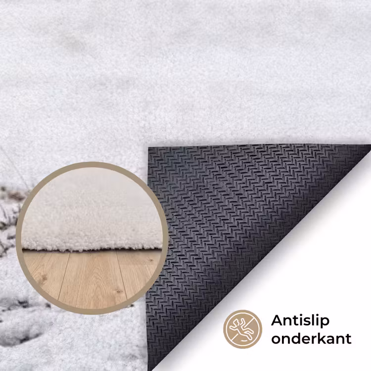 Rendier - Gewei - Sneeuw - Winter Vloerkleed Rechthoek klein -uniquesellingpoint_antislip_NL