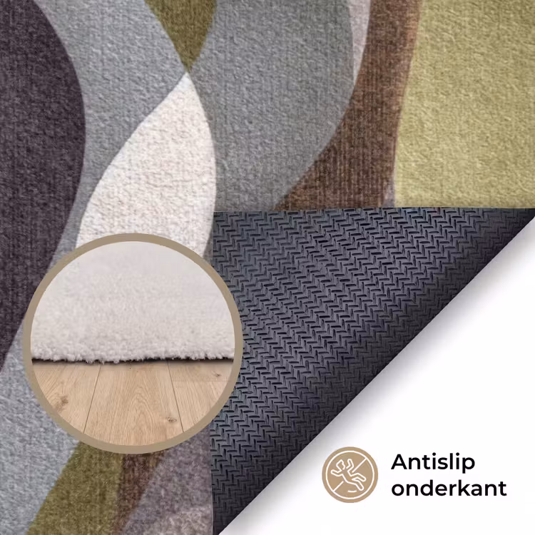 Retro - Banen - Kleurrijk Vloerkleed Rechthoek klein 1091 -uniquesellingpoint_antislip_NL