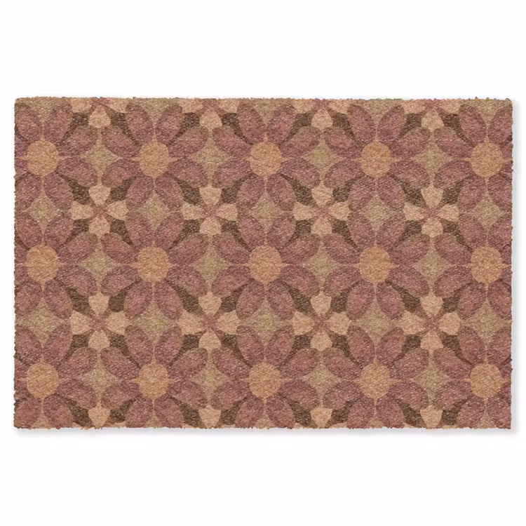 Retro - Bloemen - Bruin Vloerkleed Rechthoek klein 1091 -3d