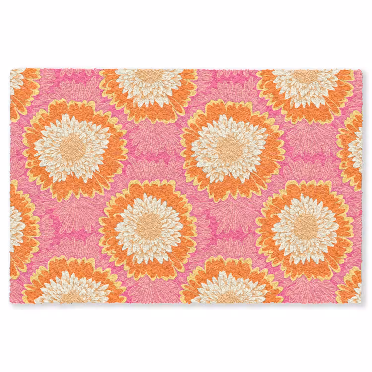 Retro - Bloemen - Kleurrijk Vloerkleed Rechthoek klein 1091 -3d